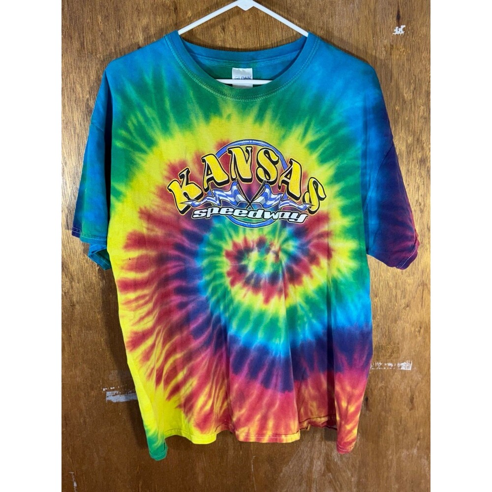 Vintage Kansas Speedway NASCAR Racing Kansas City Tie Dye Shirt XL